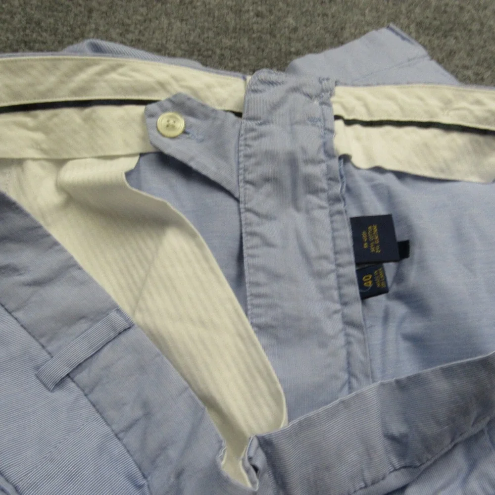 Polo Ralph Lauren Shorts Mens 40x8.5 Blue Stretch Straight Fit Hickory‎ Stripe